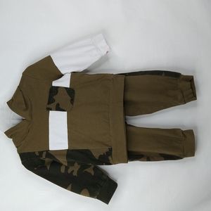 Shein Boy's Olive | Camouflage 2 Pc Set Size: ( 9-12 Months)
